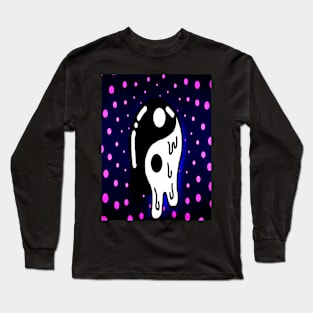 Yin and Yang Dotted Purple Artwork Long Sleeve T-Shirt